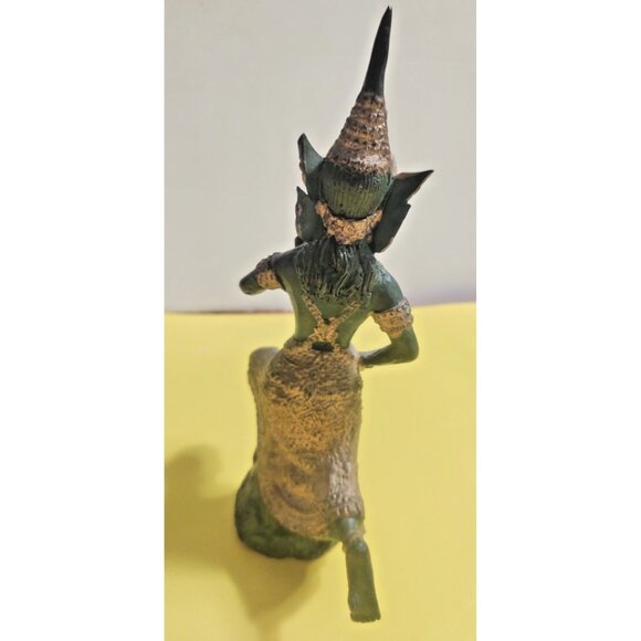 Thailand Buddhism bronze gilt musician figurine/statue 7 3/4" Tall - Picture 6 of 11